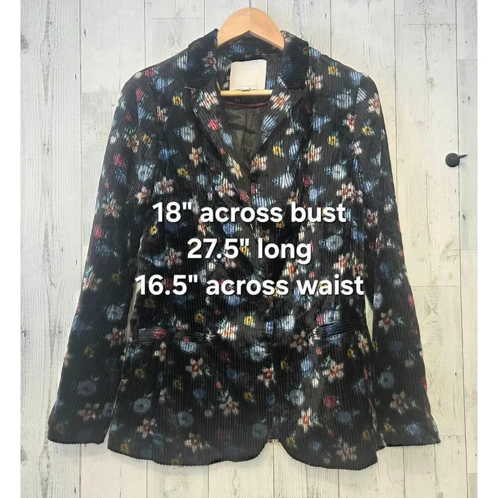 ETT:TWA Blooming Floral Velvet Blazer Sz. 8